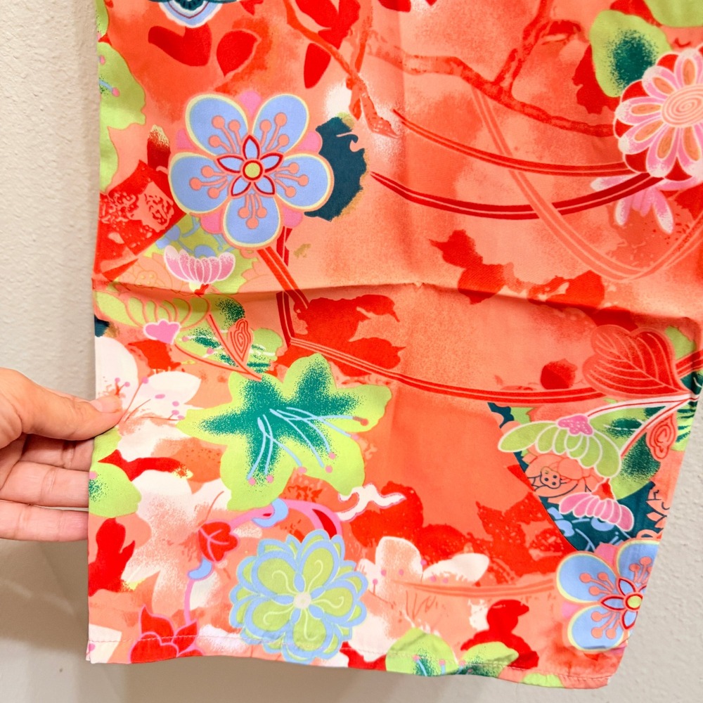 Natori Floral Pajama Pants Marrakech Garden Orange Women's Large Wide Leg - Picture 5 of 12